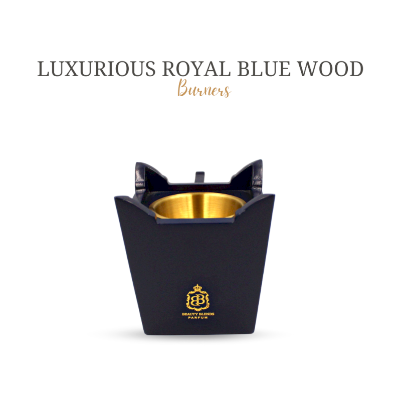 Luxurious royal blue wood burners  (Handle cup burner BB no.II)